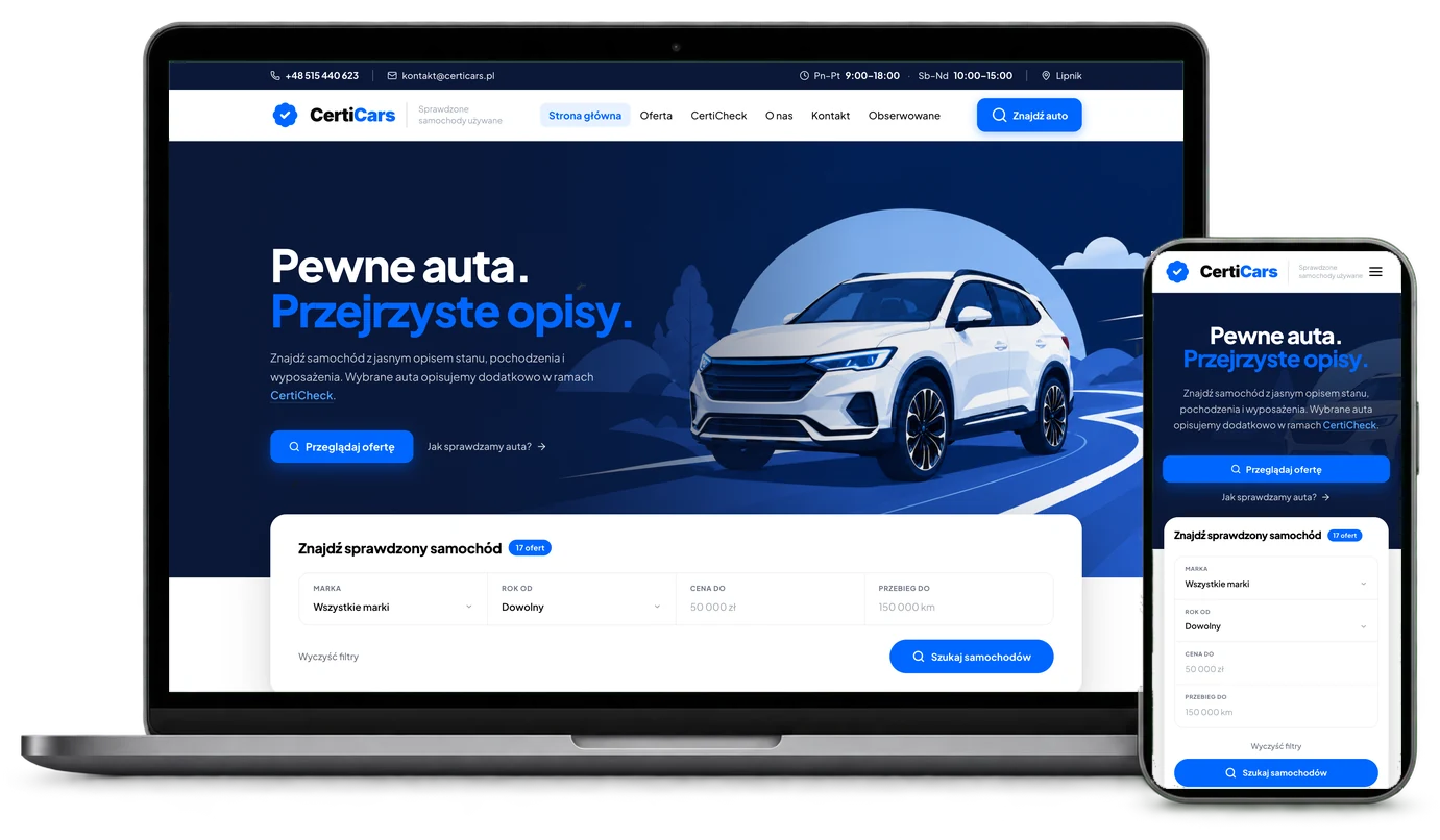 Projekt strony CertiCars