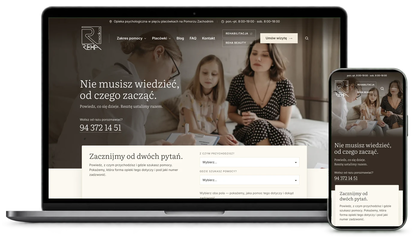 Projekt strony Reha Medica Psychologia