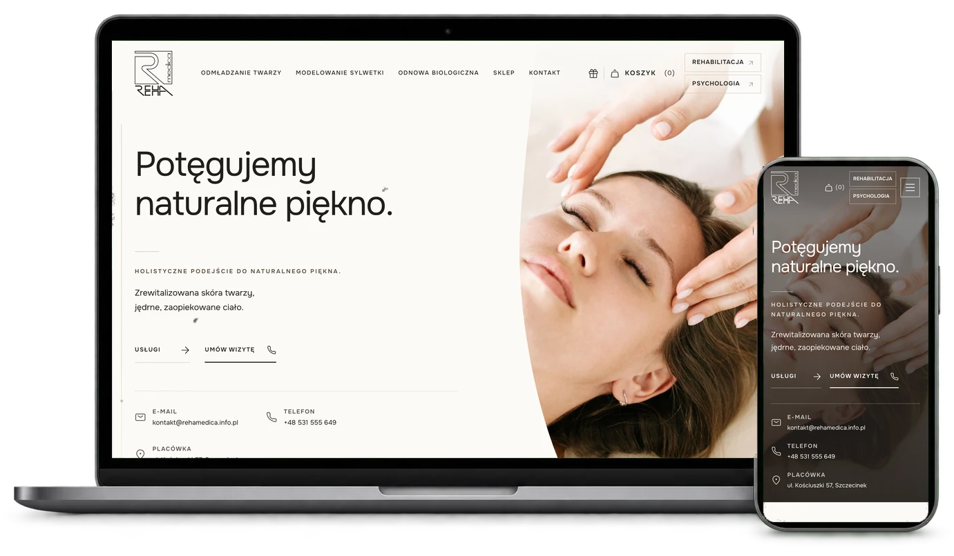 Projekt strony Reha Beauty