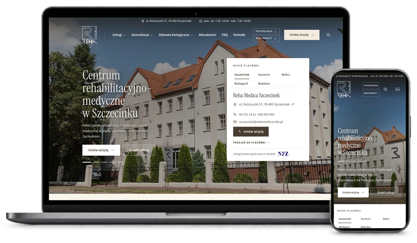 Projekt strony Reha-Medica